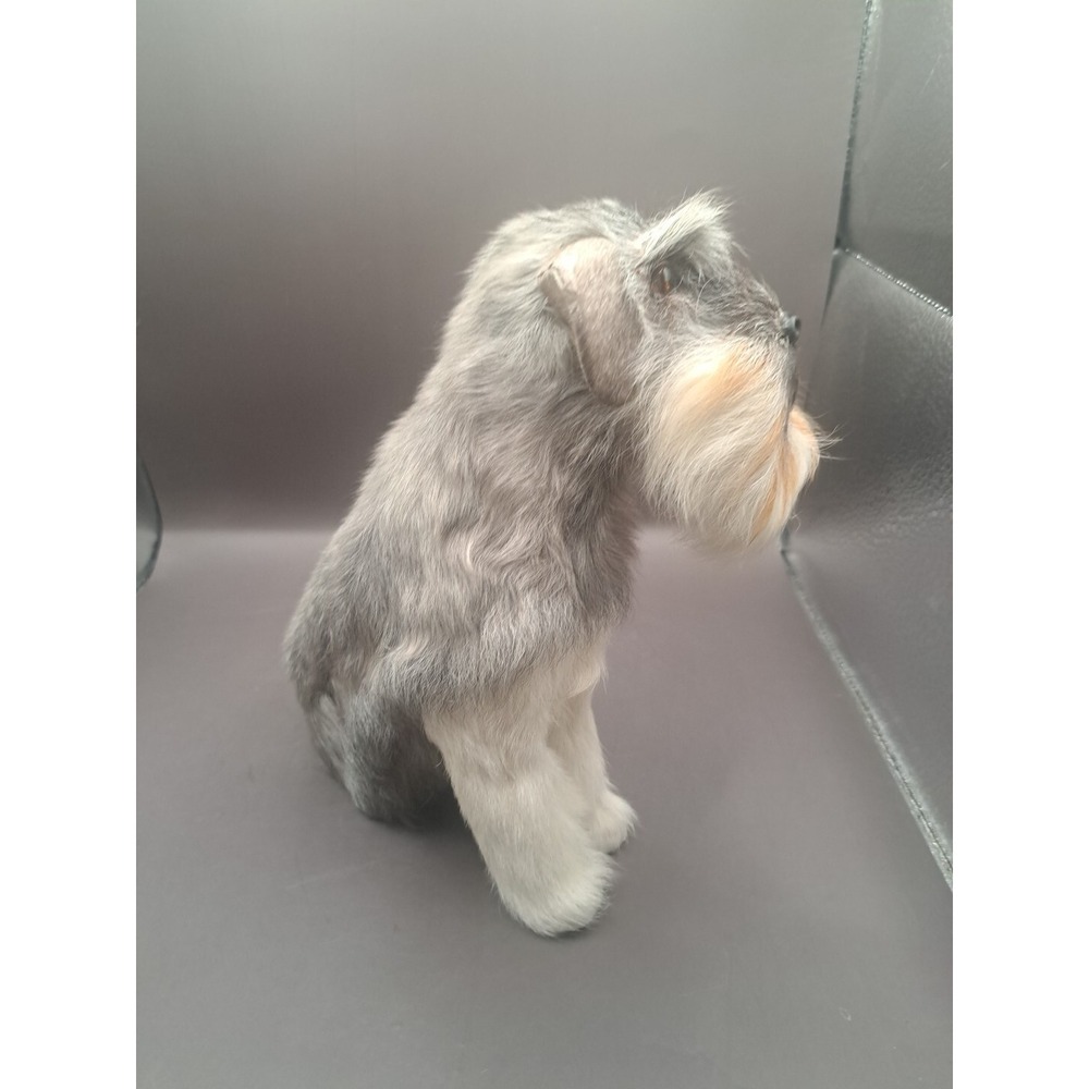 Realistic Furry Dog Figurine‎ Terrier Mini Schnauzer Scotty Gray Puppy Beard Pet - Picture 9 of 15